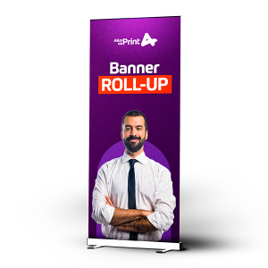 Rollup Alumínio  80x200cm Alumínio, lona impressão digital 440g 80x200cm 4x0  Refile reto 