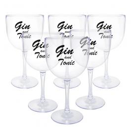 Taça Gin Personalizada Acrílico 5x7 impressão em material leitoso/transparente   